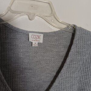 Cozie By Pink Rose Ribbed tie Front Long  Sleeve  Top Y2K size  s